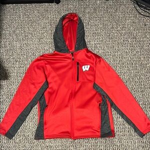 Small Wisconsin Badgers Zip-Up Athletic Hoodie